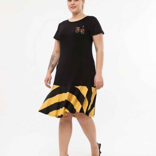 216648 TOPTAN DESENLİ ELBİSE toptan bayan giyim