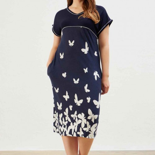 216651 TOPTAN DESENLİ ELBİSE toptan bayan giyim