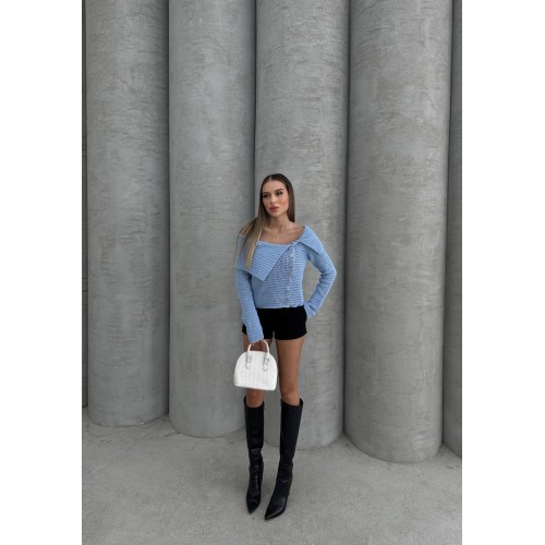 217002 TOPTAN BEBE MAVİ HIRKA