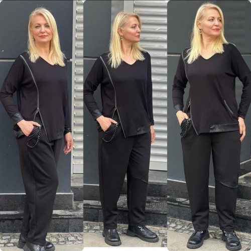 217180 TOPTAN SİYAH BLUZ toptan bayan giyim