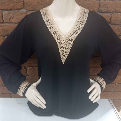 217185 TOPTAN SİYAH BLUZ toptan bayan giyim