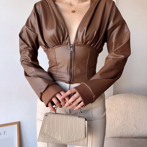 217212 TOPTAN KAHVE BLUZ 217212 TOPTAN KAHVE BLUZ toptan bayan giyim