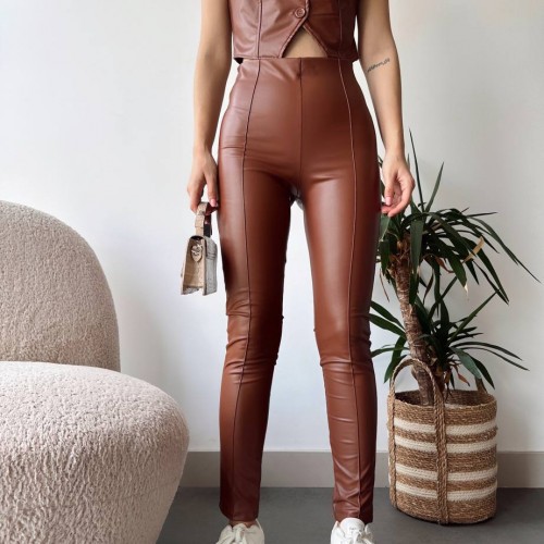 217365 TOPTAN KAHVE PANTOLON toptan bayan giyim