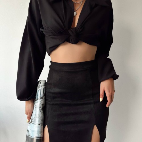 217381 TOPTAN SİYAH ETEK toptan bayan giyim