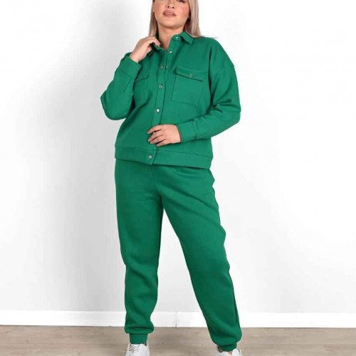 217420 TOPTAN YEŞİL EŞOFMAN TAKIM toptan bayan giyim