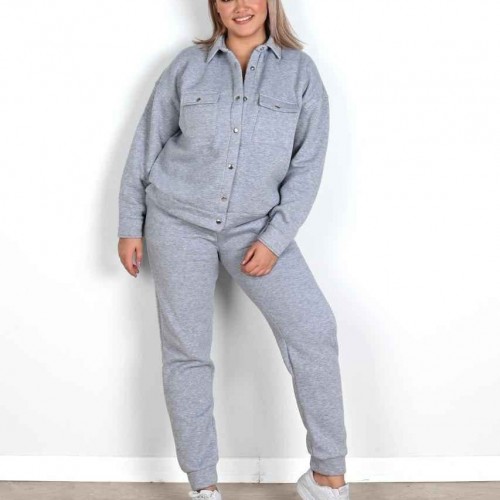 217421 TOPTAN GRİ EŞOFMAN TAKIM toptan bayan giyim