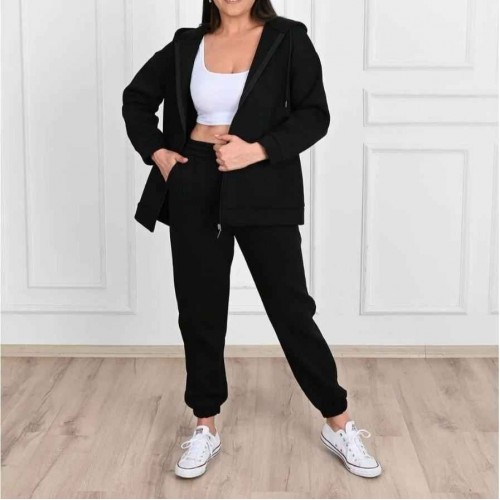 217424 TOPTAN SİYAH EŞOFMAN TAKIM toptan bayan giyim