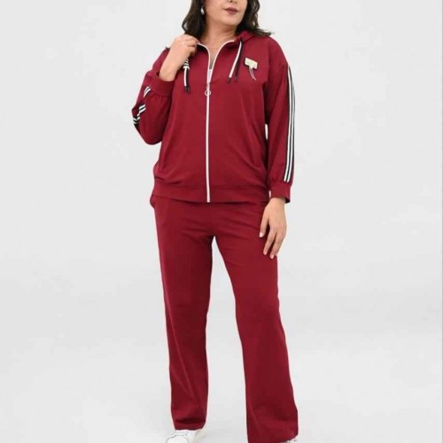 217437 TOPTAN KIRMIZI EŞOFMAN TAKIM toptan bayan giyim