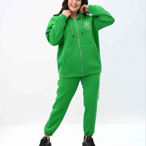 217442 TOPTAN YEŞİL EŞOFMAN TAKIM toptan bayan giyim