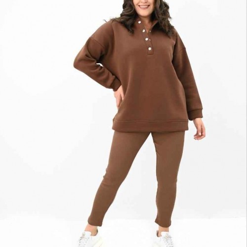 217449 TOPTAN KAHVE EŞOFMAN TAKIM toptan bayan giyim