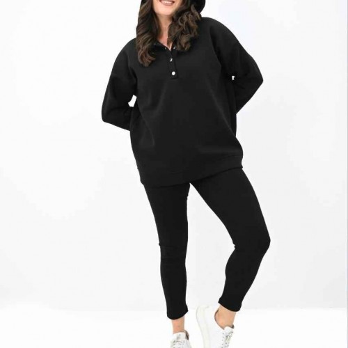 217450 TOPTAN SİYAH EŞOFMAN TAKIM toptan bayan giyim