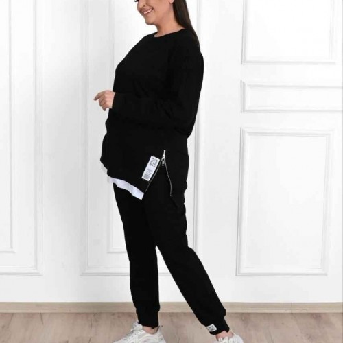 217465 TOPTAN SİYAH EŞOFMAN TAKIM toptan bayan giyim