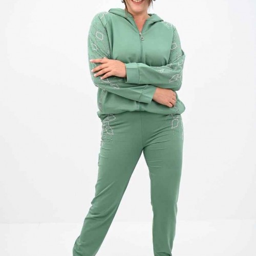 217472 TOPTAN SU YEŞİL EŞOFMAN TAKIM toptan bayan giyim