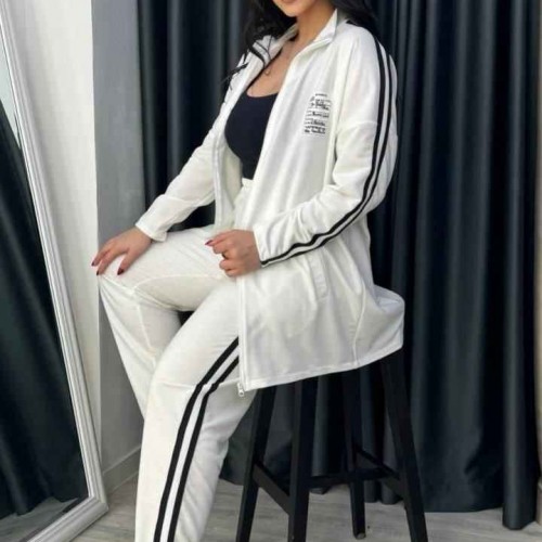 217477 TOPTAN BEYAZ EŞOFMAN TAKIM toptan bayan giyim