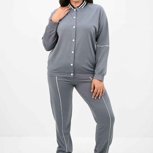 217487 TOPTAN GRİ EŞOFMAN TAKIM toptan bayan giyim