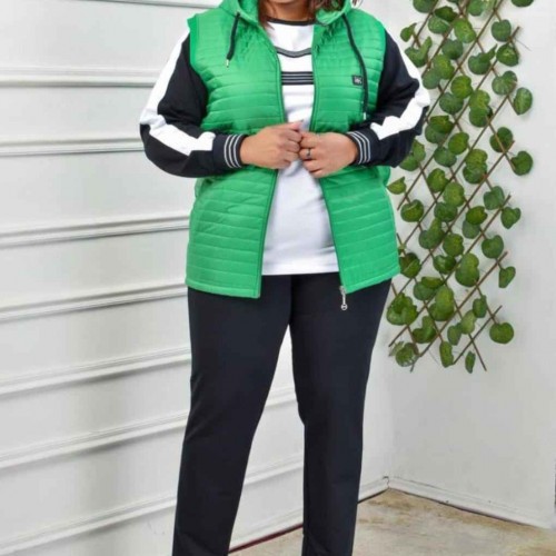 217524 TOPTAN YEŞİL EŞOFMAN TAKIM toptan bayan giyim