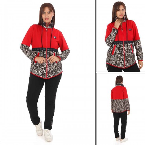 217543 TOPTAN KIRMIZI EŞOFMAN TAKIM toptan bayan giyim