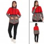 217543 TOPTAN KIRMIZI EŞOFMAN TAKIM toptan bayan giyim