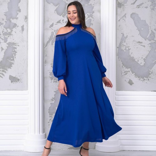 217769 TOPTAN SAKS ELBİSE toptan bayan giyim