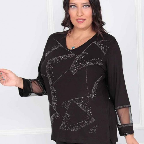 217799 TOPTAN SİYAH BLUZ toptan bayan giyim