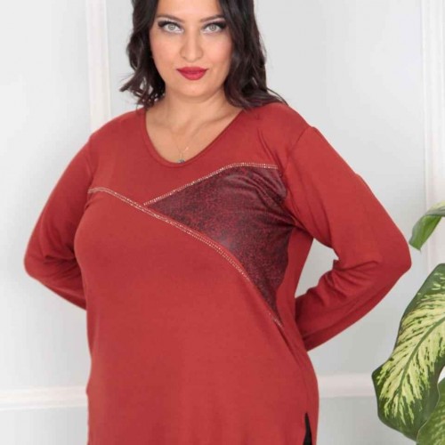 217806 TOPTAN KIRMIZI BLUZ toptan bayan giyim