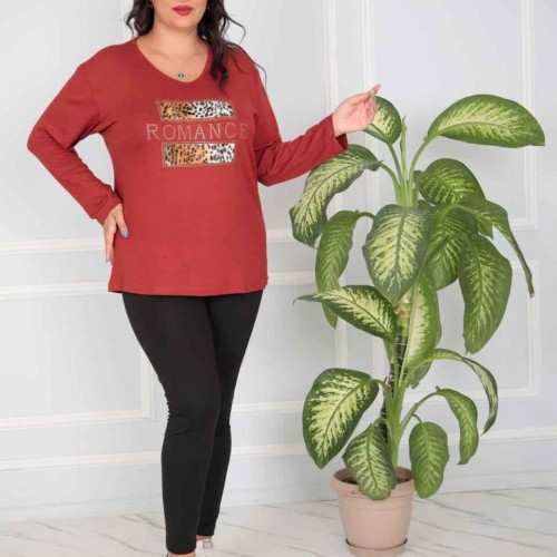 217809 TOPTAN KIRMIZI BLUZ toptan bayan giyim