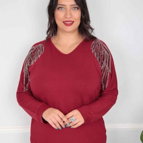 217812 TOPTAN BORDO BLUZ 217812 TOPTAN BORDO BLUZ toptan bayan giyim