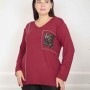217826 TOPTAN BORDO BLUZ toptan bayan giyim