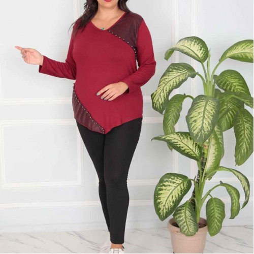 217829 TOPTAN BORDO BLUZ 217829 TOPTAN BORDO BLUZ toptan bayan giyim