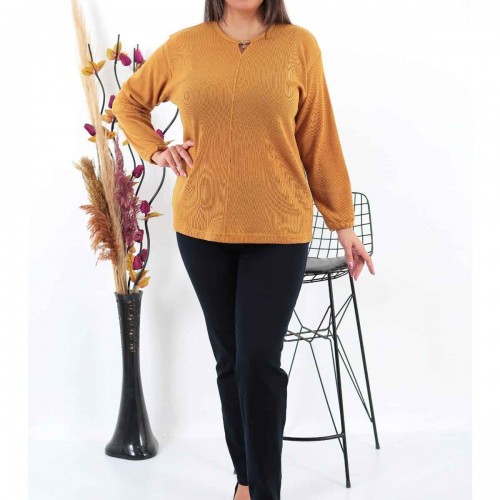 217841 TOPTAN HARDAL BLUZ toptan bayan giyim