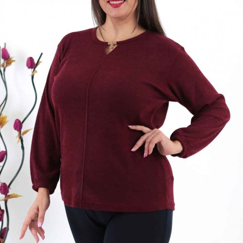 217843 TOPTAN BORDO BLUZ toptan bayan giyim