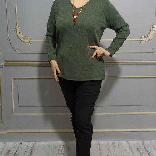 217851 TOPTAN HAKİ BLUZ toptan bayan giyim