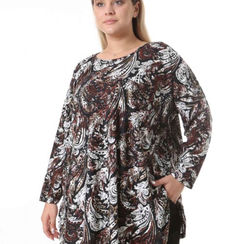 217923 TOPTAN DESENLİ BLUZ toptan bayan giyim