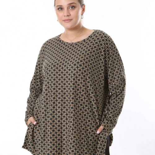 217958 TOPTAN DESENLİ BLUZ toptan bayan giyim