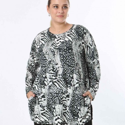 217963 TOPTAN DESENLİ BLUZ toptan bayan giyim