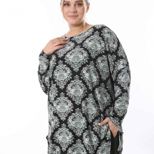 217981 TOPTAN DESENLİ BLUZ toptan bayan giyim