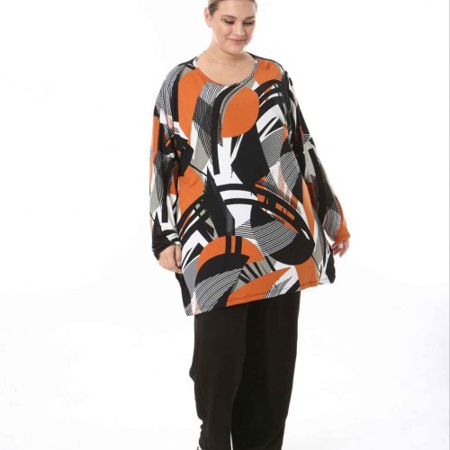 217984 TOPTAN DESENLİ BLUZ toptan bayan giyim