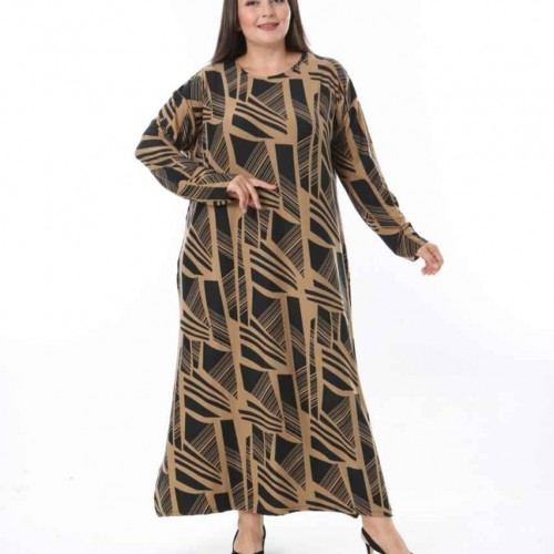 217995 TOPTAN DESENLİ ELBİSE toptan bayan giyim