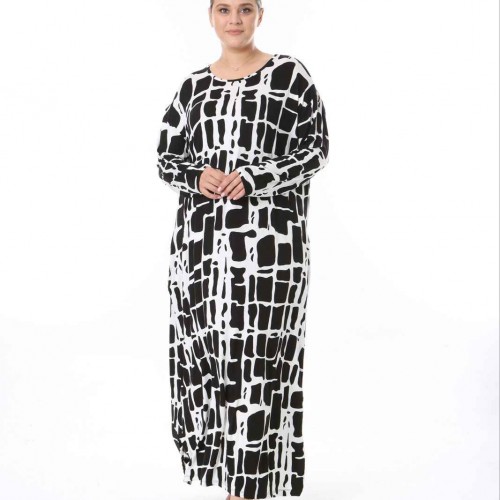 218007 TOPTAN DESENLİ ELBİSE toptan bayan giyim