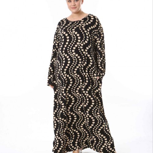 218009 TOPTAN DESENLİ ELBİSE toptan bayan giyim