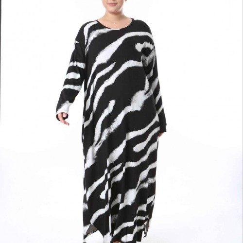 218016 TOPTAN DESENLİ ELBİSE toptan bayan giyim