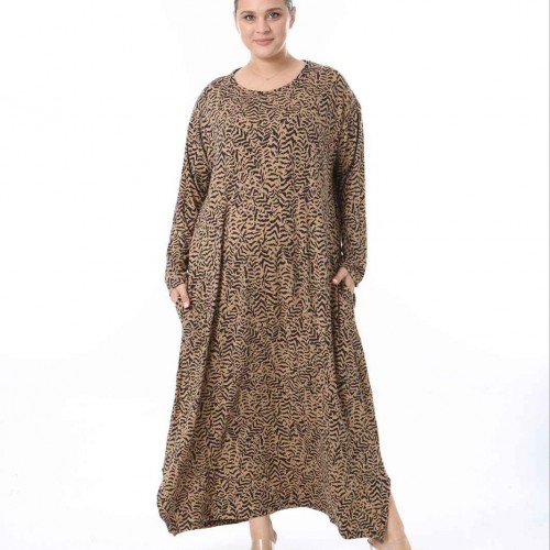 218018 TOPTAN DESENLİ ELBİSE toptan bayan giyim