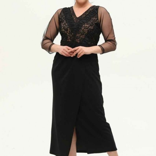 218022 TOPTAN SİYAH ELBİSE toptan bayan giyim