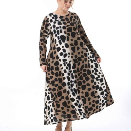 218034 TOPTAN DESENLİ ELBİSE toptan bayan giyim