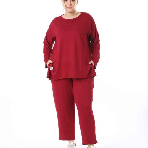 218040 TOPTAN BORDO PANTOLON TAKIM 218040 TOPTAN BORDO PANTOLON TAKIM toptan bayan giyim