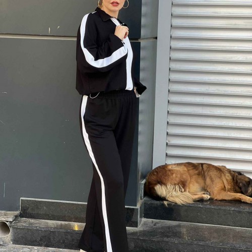 218048 TOPTAN SİYAH EŞOFMAN TAKIM toptan bayan giyim