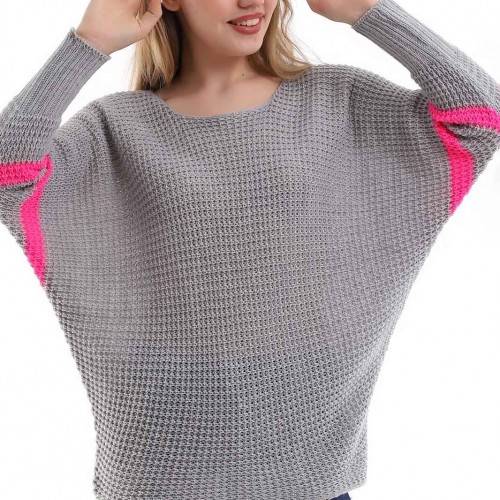 218278 TOPTAN GRİ KAZAK toptan bayan giyim