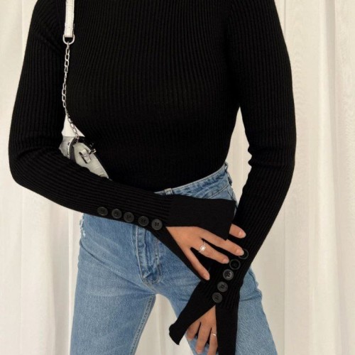 218379 TOPTAN SİYAH KAZAK 218379 TOPTAN SİYAH KAZAK toptan bayan giyim