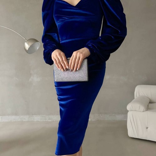 218385 TOPTAN SAKS ELBİSE 218385 TOPTAN SAKS ELBİSE toptan bayan giyim