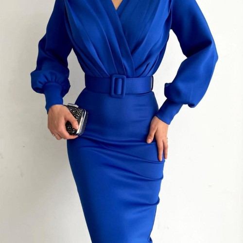 218464 TOPTAN SAKS ELBİSE toptan bayan giyim